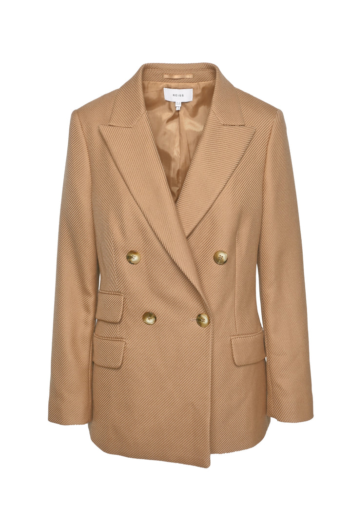 Reiss Size 8 Logan Double Breasted Twill Blazer