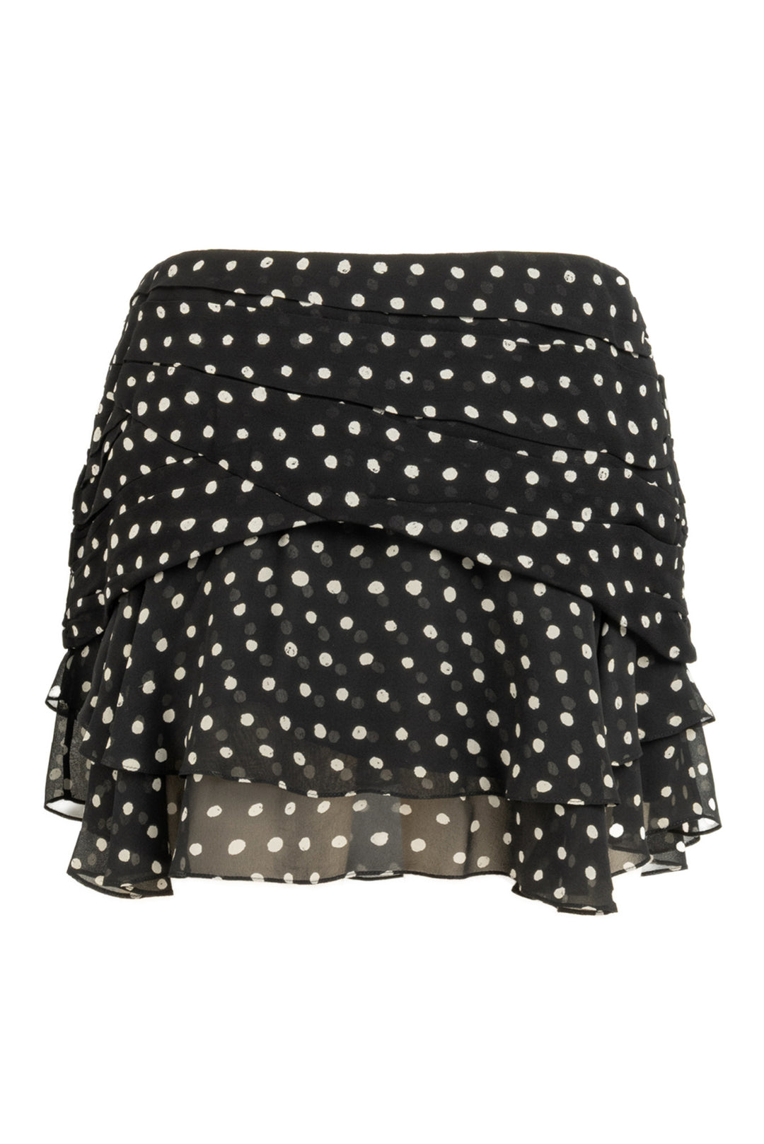 Saint Laurent Size 38 Polka Dot Ruffle Mini Skirt