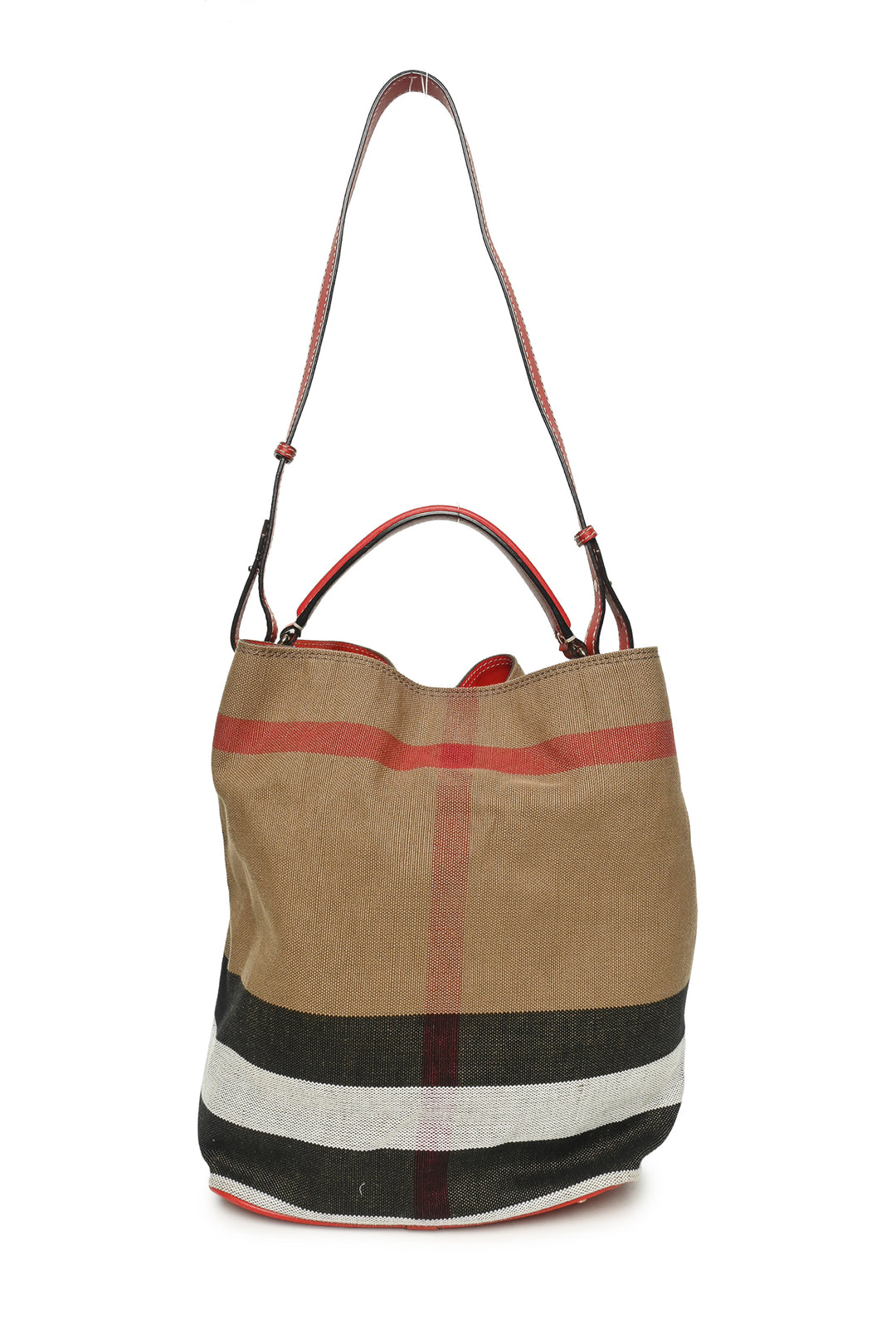 Burberry Check Canvas Ashby Bucket Bag