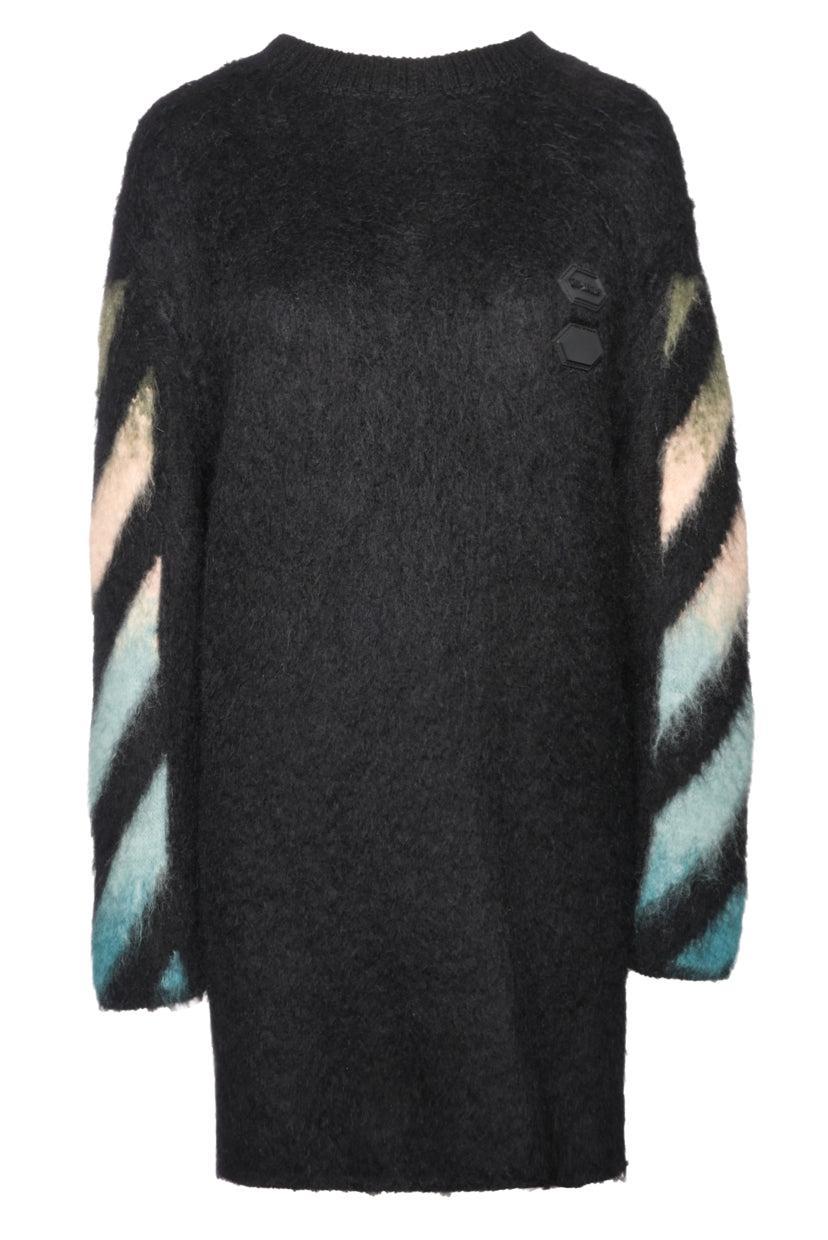 OFF-WHITE Size 40 Men's Diag Brushed Mohair-Blend Crewneck Sweater