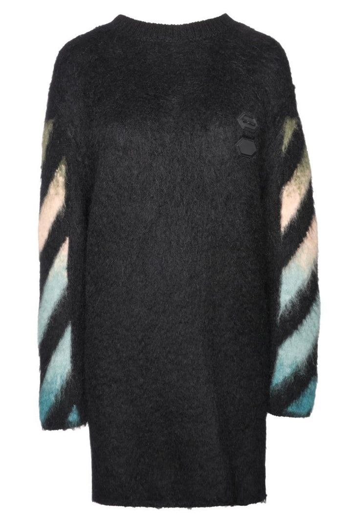 OFF-WHITE Size 40 Men's Diag Brushed Mohair-Blend Crewneck Sweater