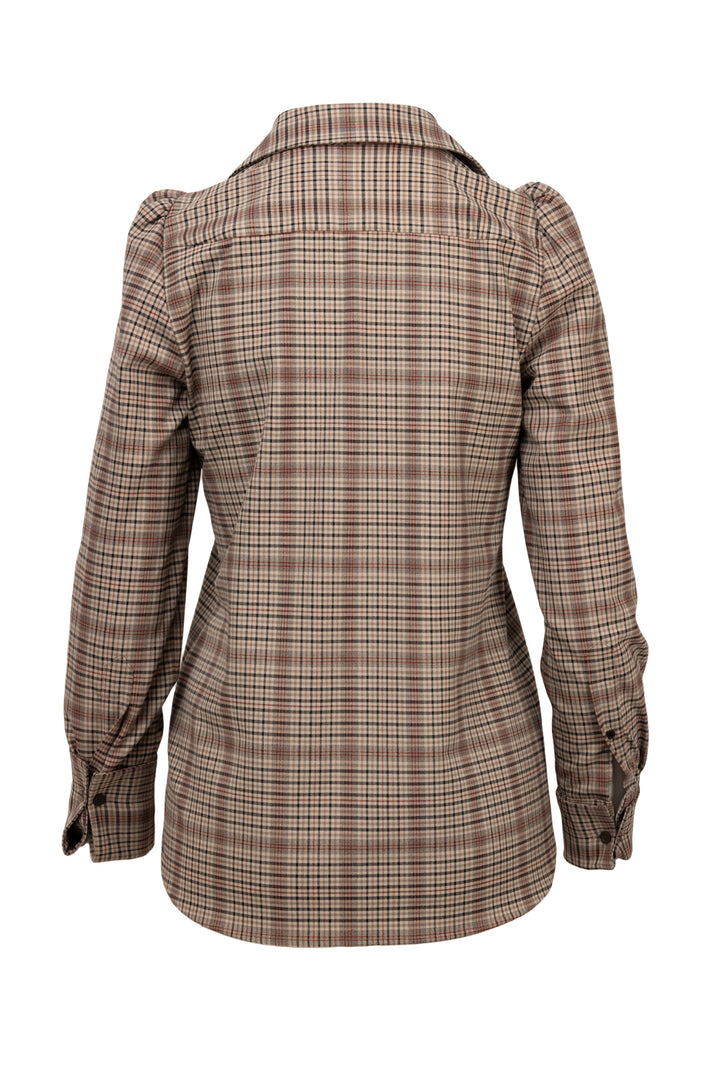 Dries Van Noten Size 4 Celinda Plaid Puff Shoulder Shirt