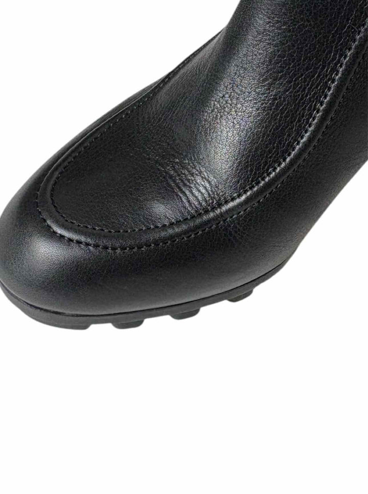 Robert Clergerie Size 37.5 Melody Noir Leather Ankle Boots