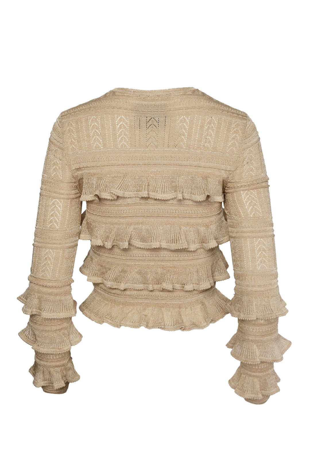 Zimmermann Size 0 Ruffle Metallic Knit Sweater