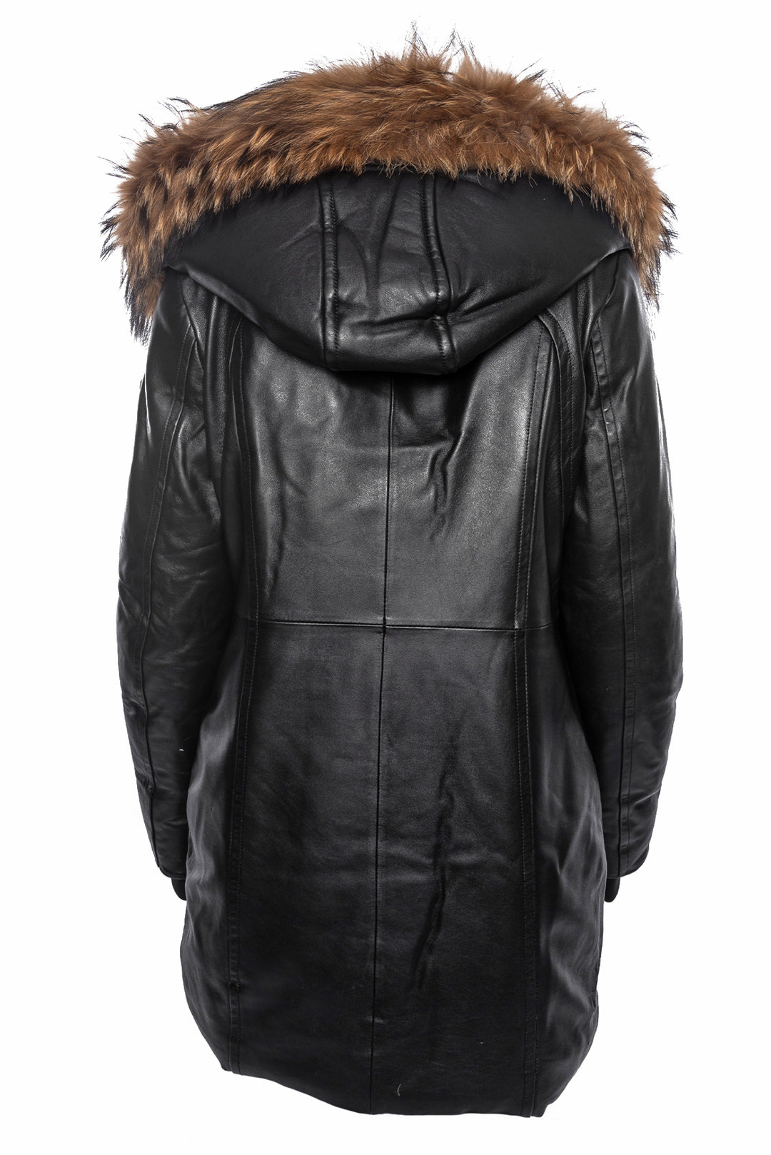 Rudsak Size L Leather and Fur Puffer Parka Coat