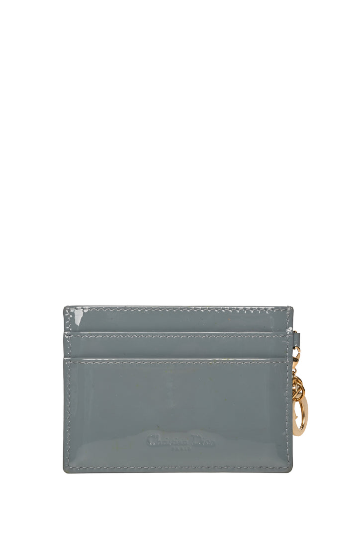 Dior 2022 Patent Cannage Calfskin Card Holder