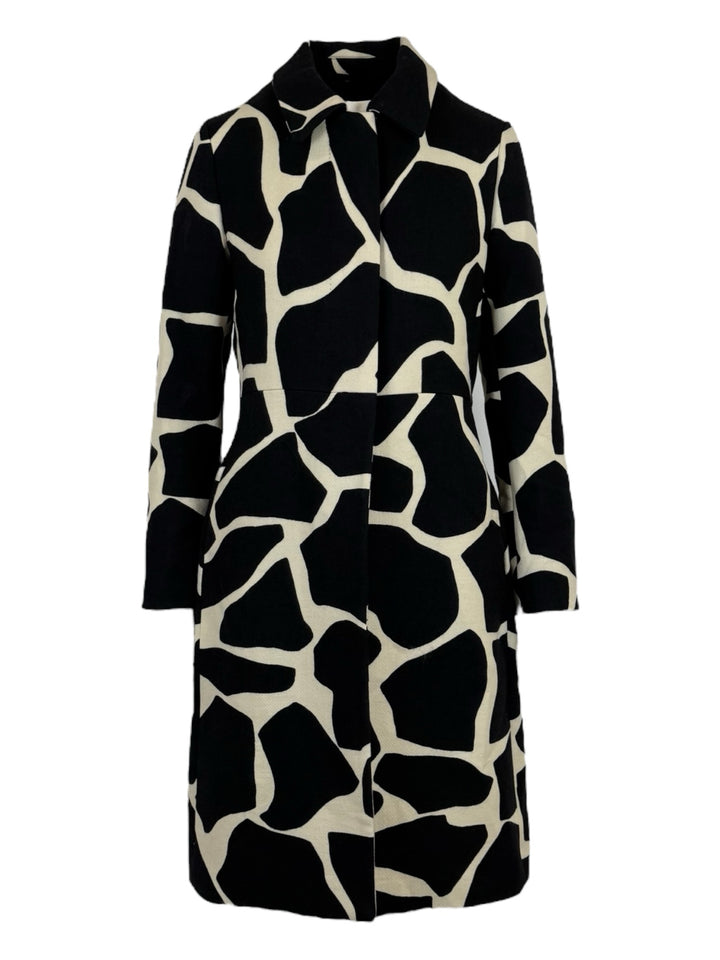Dries Van Noten Size 40 Giraffe Print Wool Coat