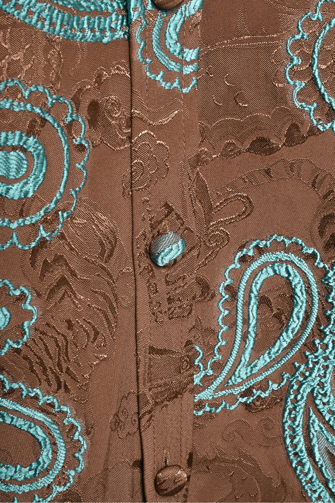 Tory Burch Size 4 Satin Paisley Embroidered Shirt