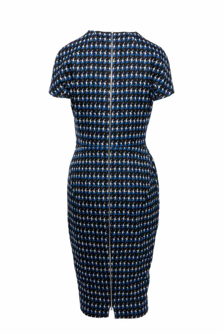 Victoria Beckham Size 10 Houndstooth Midi Dress