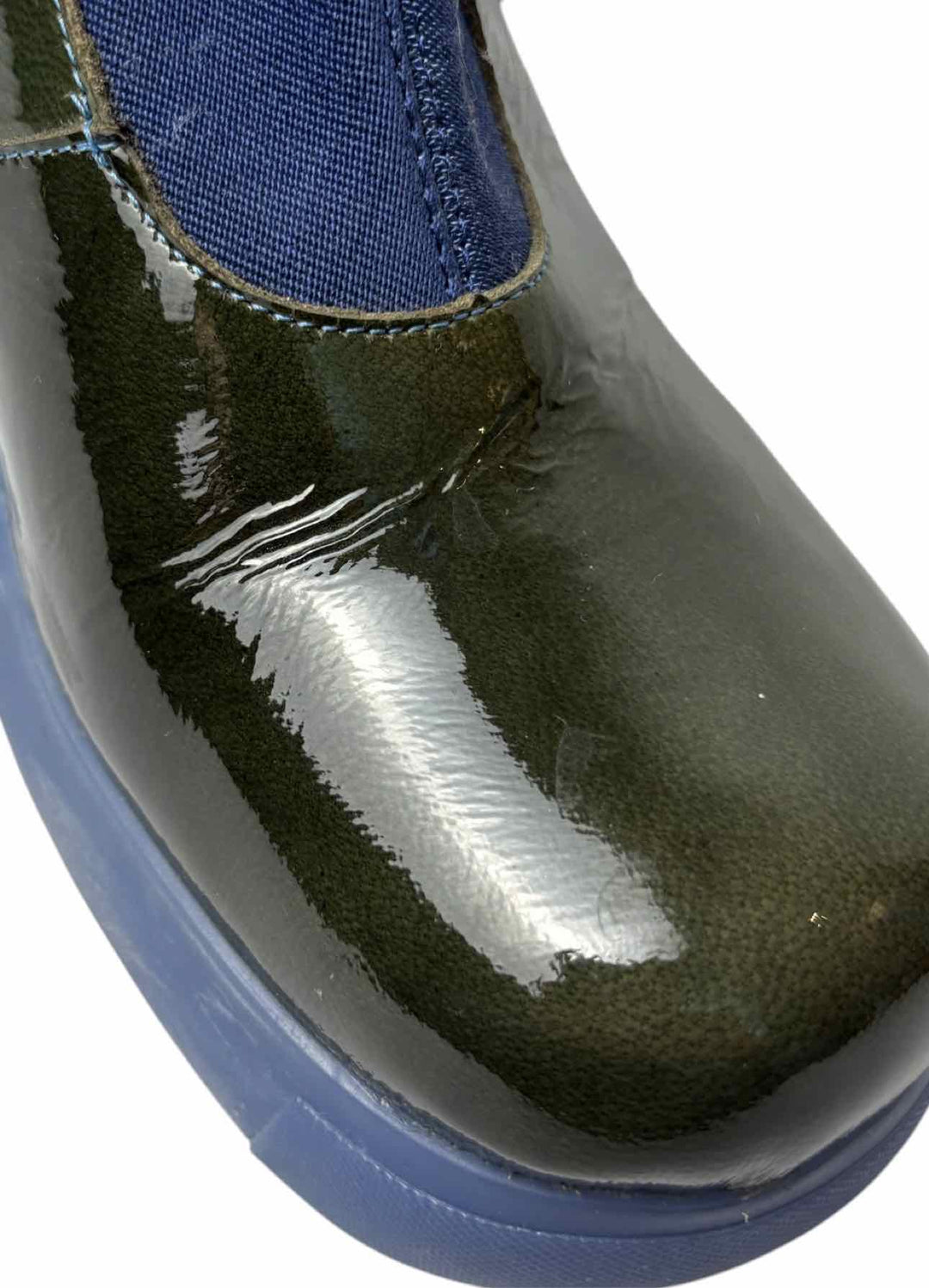 John Fluevog Size 8 Lena Parfait Patent Leather Ankle Boots