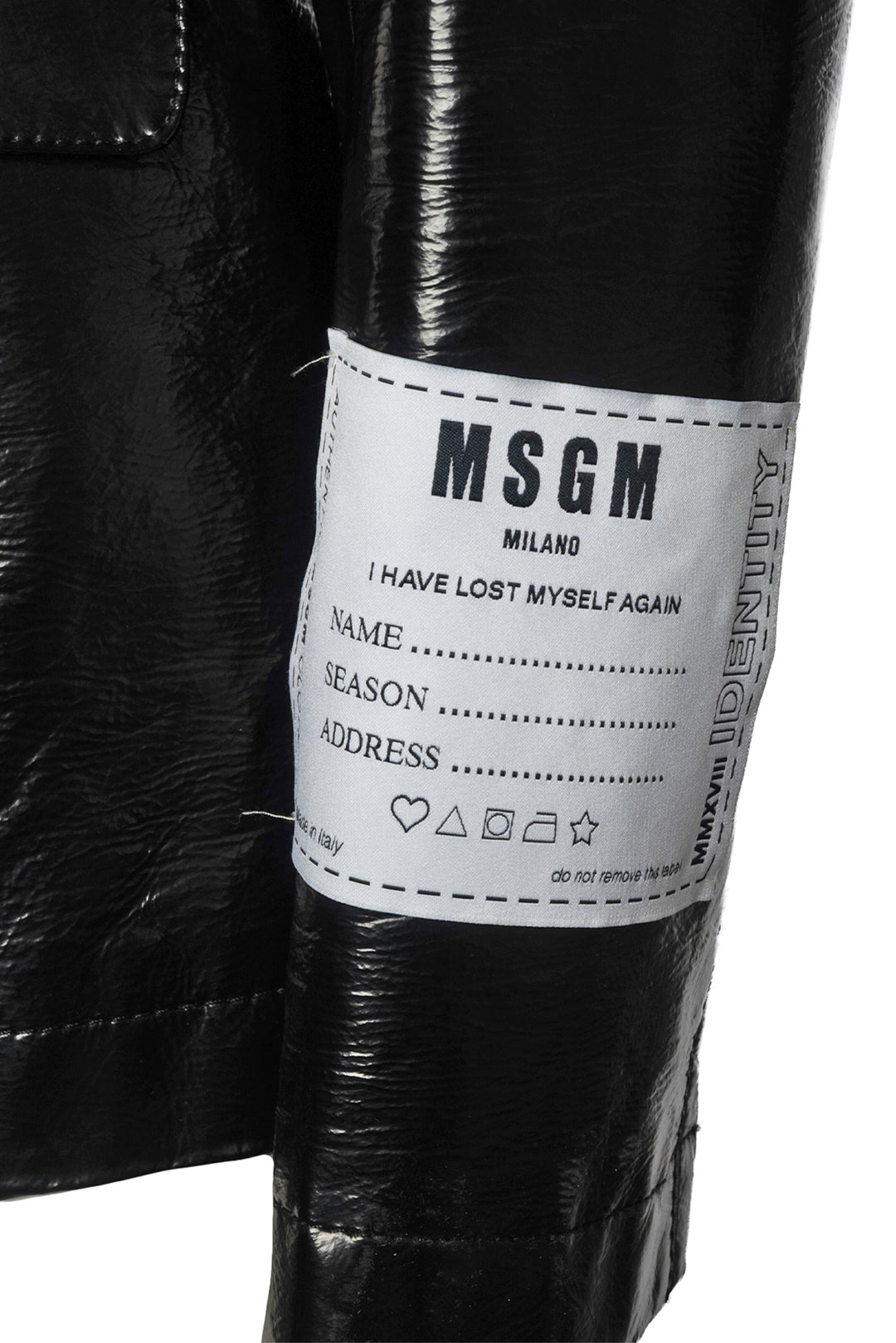 MSGM Size 38 Crinkle Patent Blazer