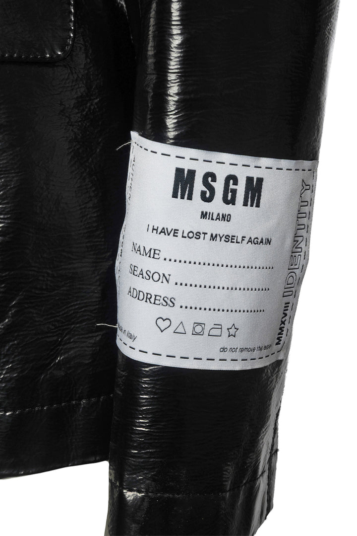 MSGM Size 38 Crinkle Patent Blazer
