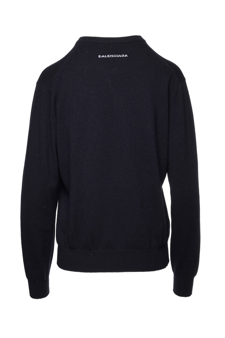 Balenciaga Size 34 2017 Wool Back Logo Sweater