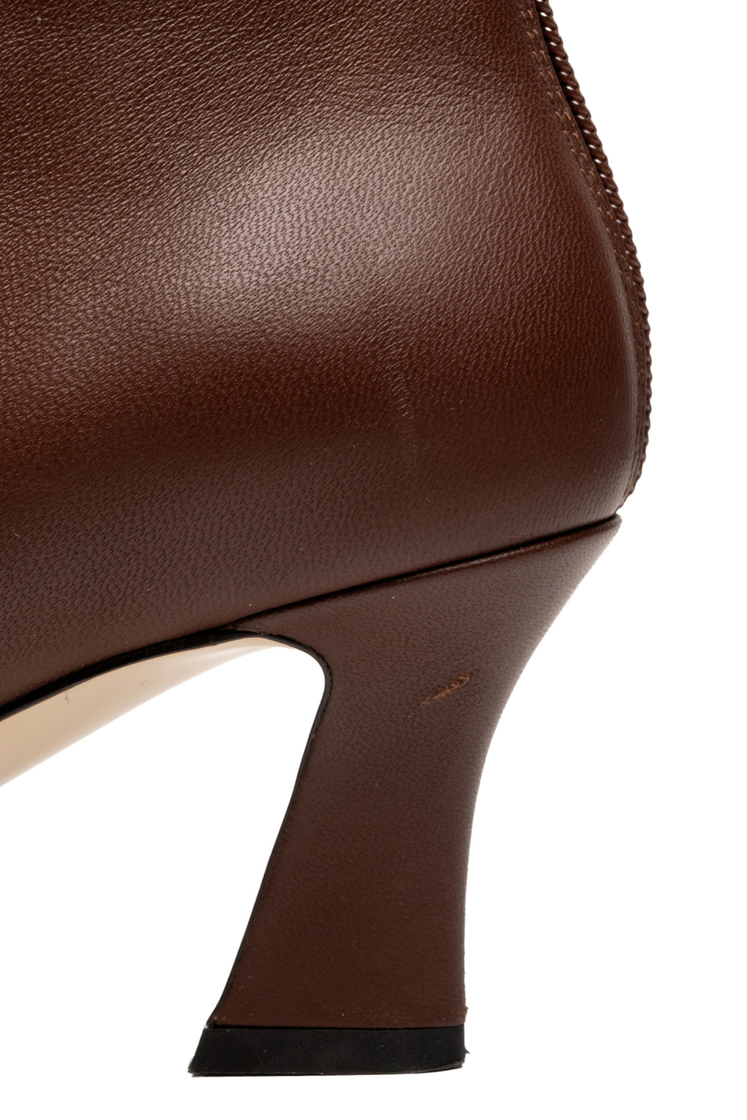 Fendi Size 35.5 Ffreedom Square-toe Leather Ankle Boots