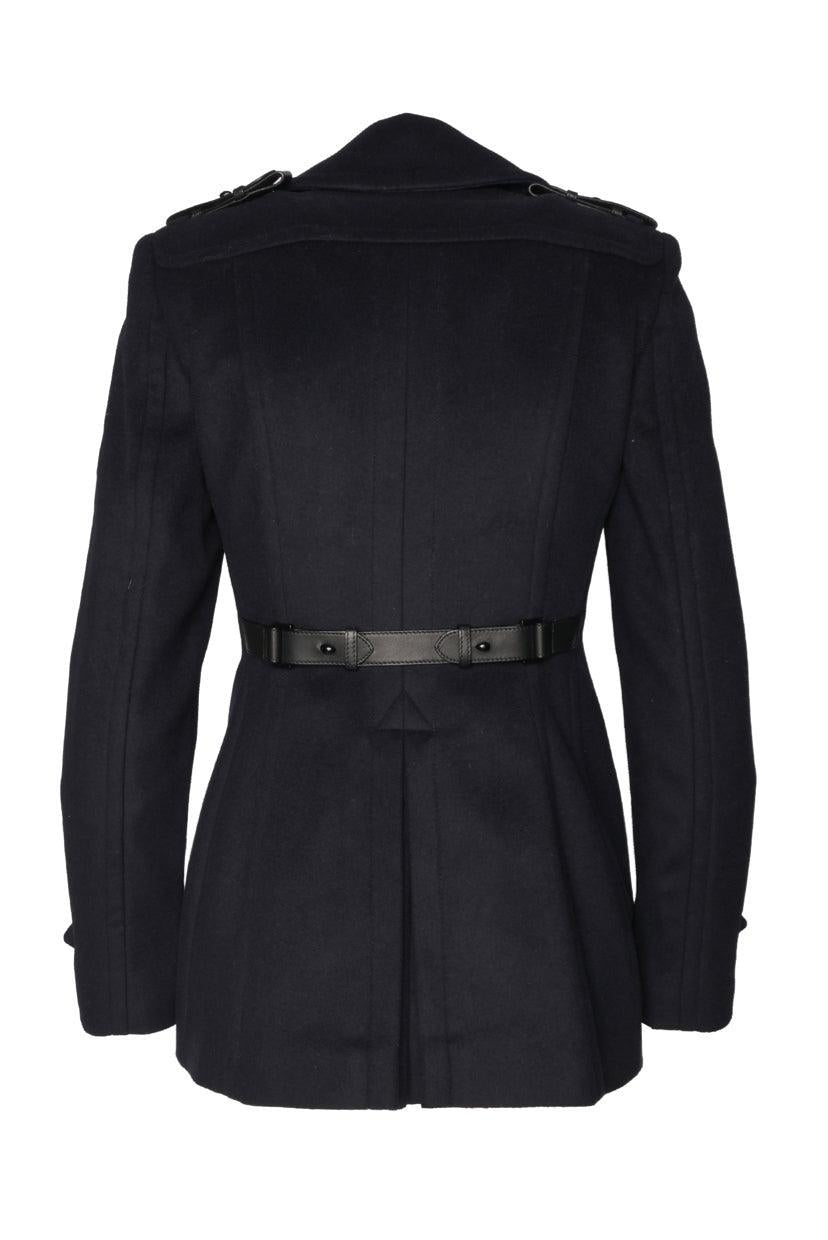 Burberry London Size 2 Double Breasted Wool Blend  Coat