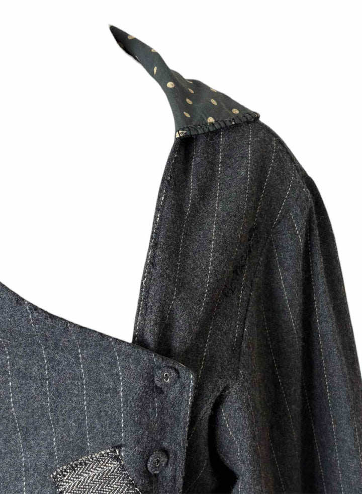 Magnolia Pearl Size OS Wool Patchwork Tuxedo Jacket