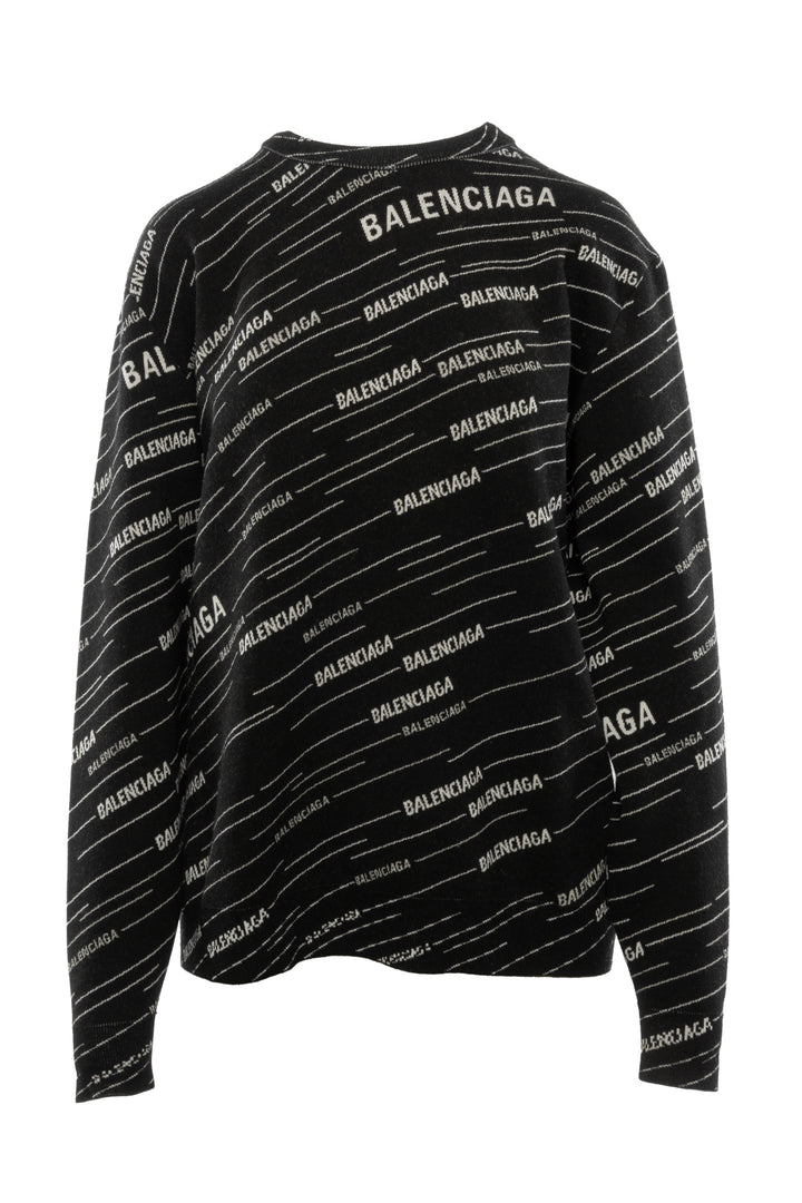 2018 Balenciaga All Over Logo Sweater