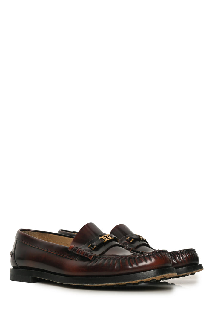 Tod's Size 40 Moc Stitching Leather Loafers