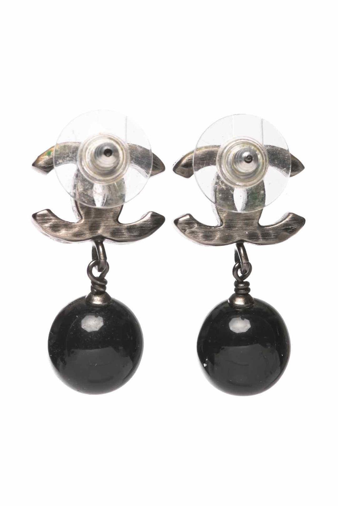 Chanel 2010 Interlocking CC Logo Bead Drop Earrings
