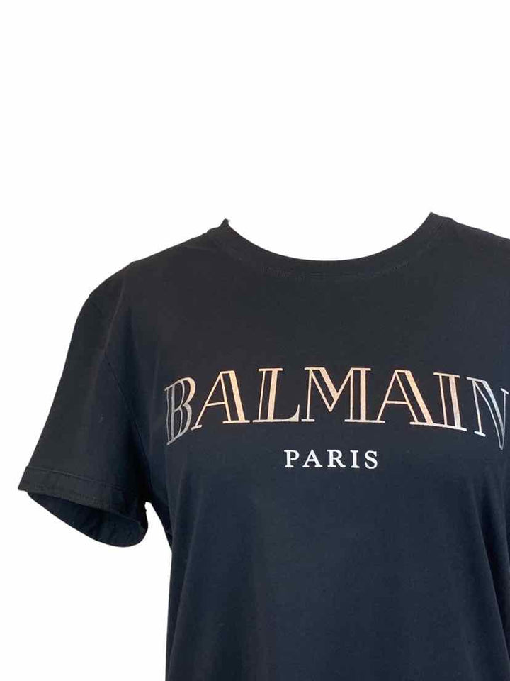 Balmain Size L Logo Print T-Shirt