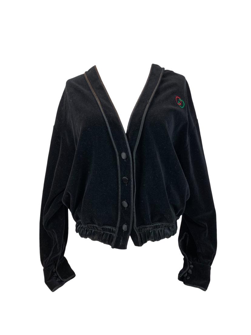 Gucci Size XS Velour Bomber Cardigan