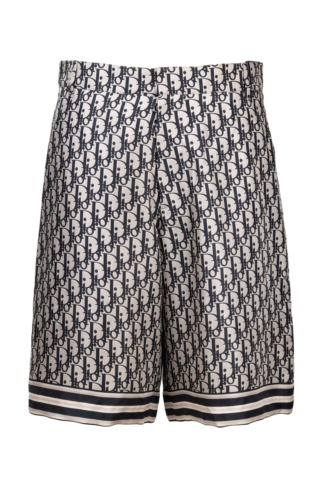 Dior Size S Oblique Monogram Silk Bermuda Shorts