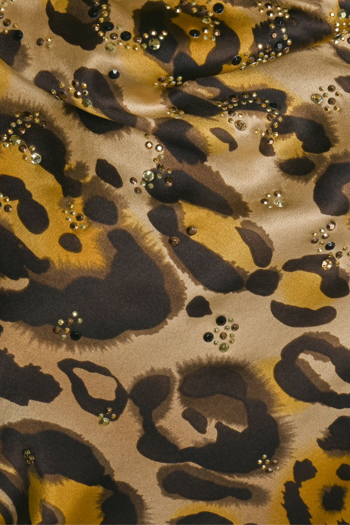 St. John Size 2 Embellished Leopard Dress Maxi Gown