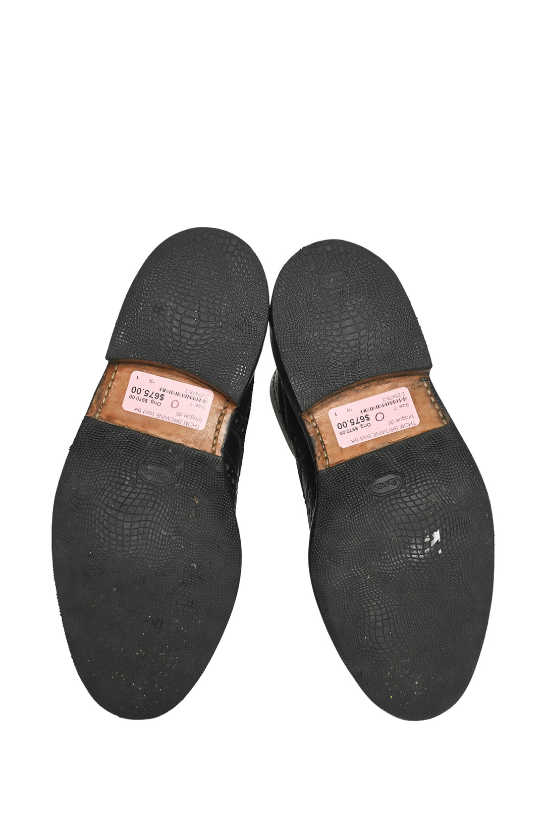 Thom Browne Men's Size 7 Pebble Grain Leather Sole Wing Top Boots