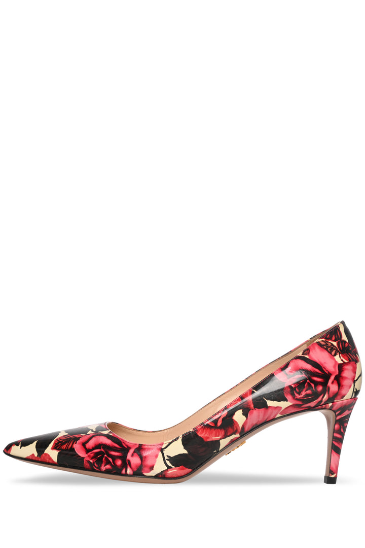 Prada Size 40.5 Floral Pumps