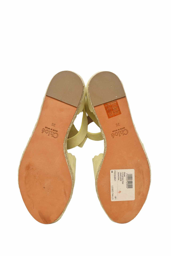 Chloe Size 36 Suede Lauren Espadrille Sandals