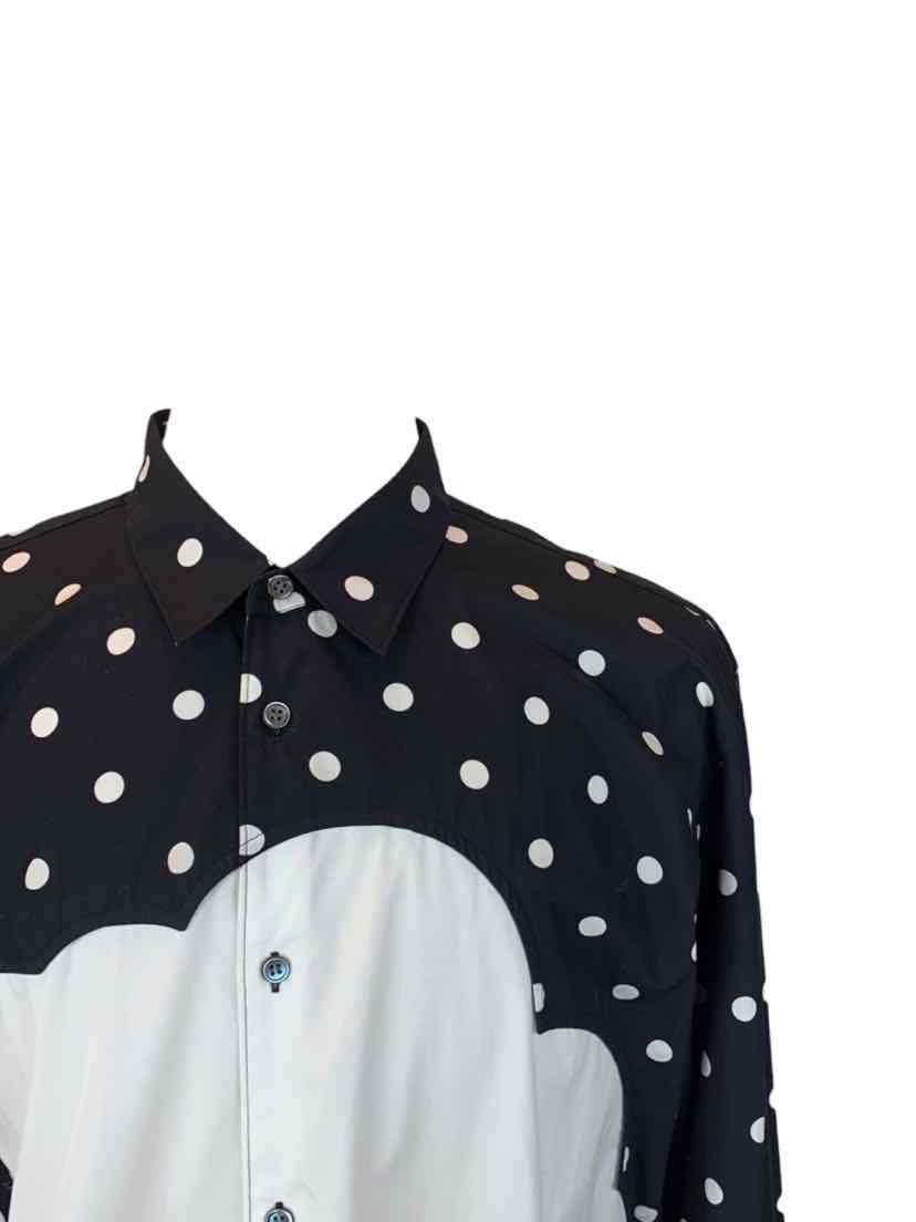 Comme Des Garcons Size XL Men's Polka Dot Print Shirt Long Sleeve