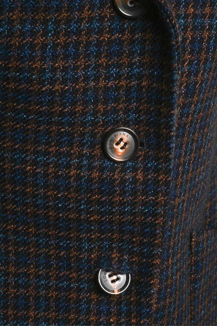 Loro Piana Size 42 Check Tweed Wool 3 Button Blazer