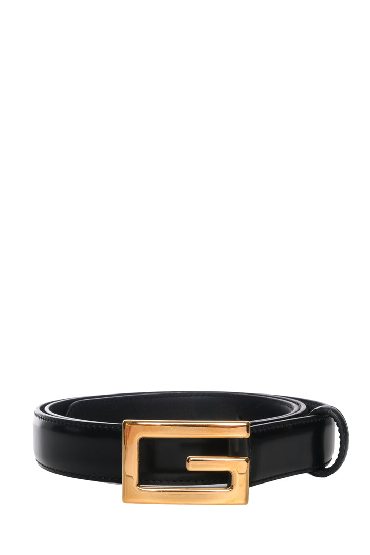 Gucci Size 36 Leather Square G Buckle Belt