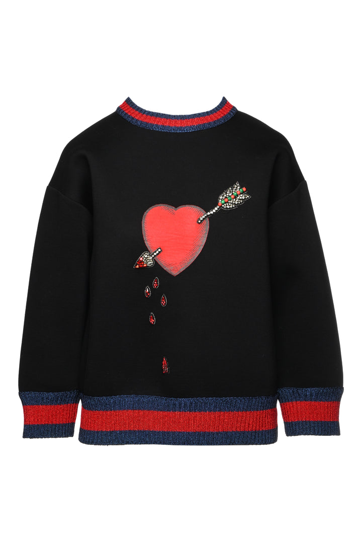 Gucci Size S Neoprene Heart Arrow Sweatshirt