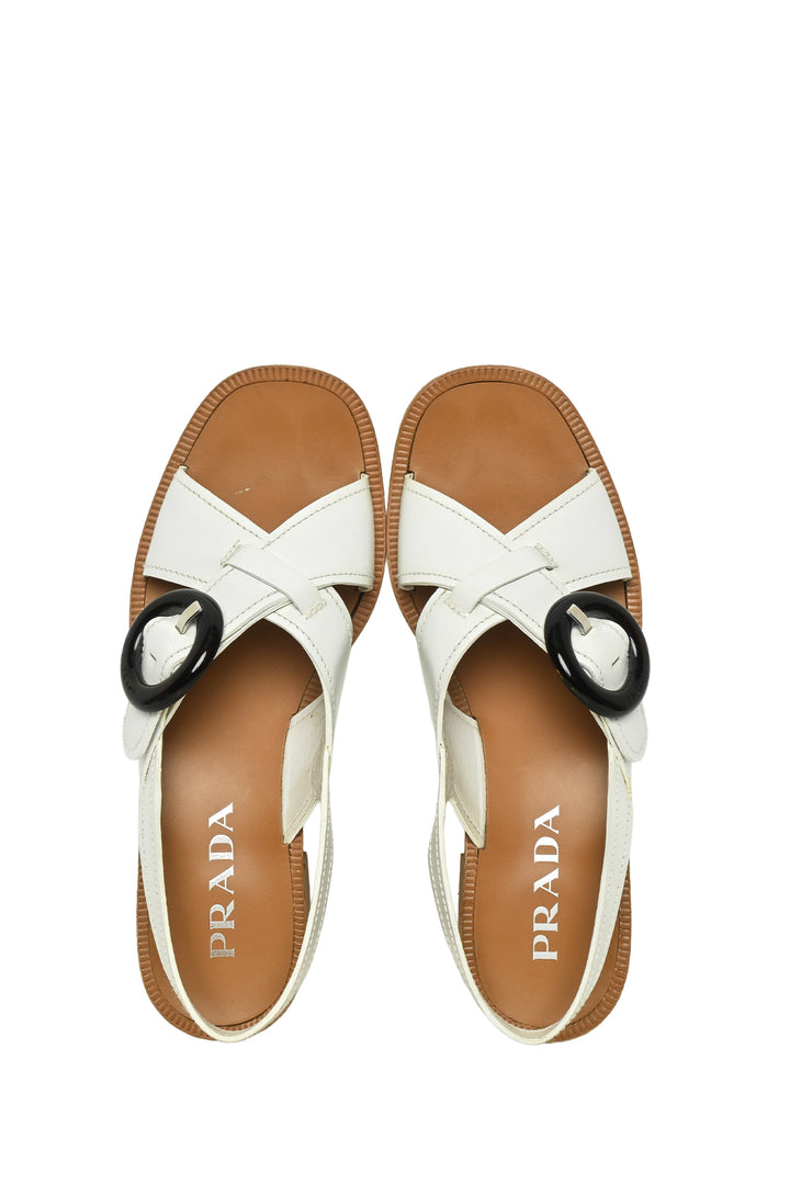 Prada Size 38.5 Leather Sandals
