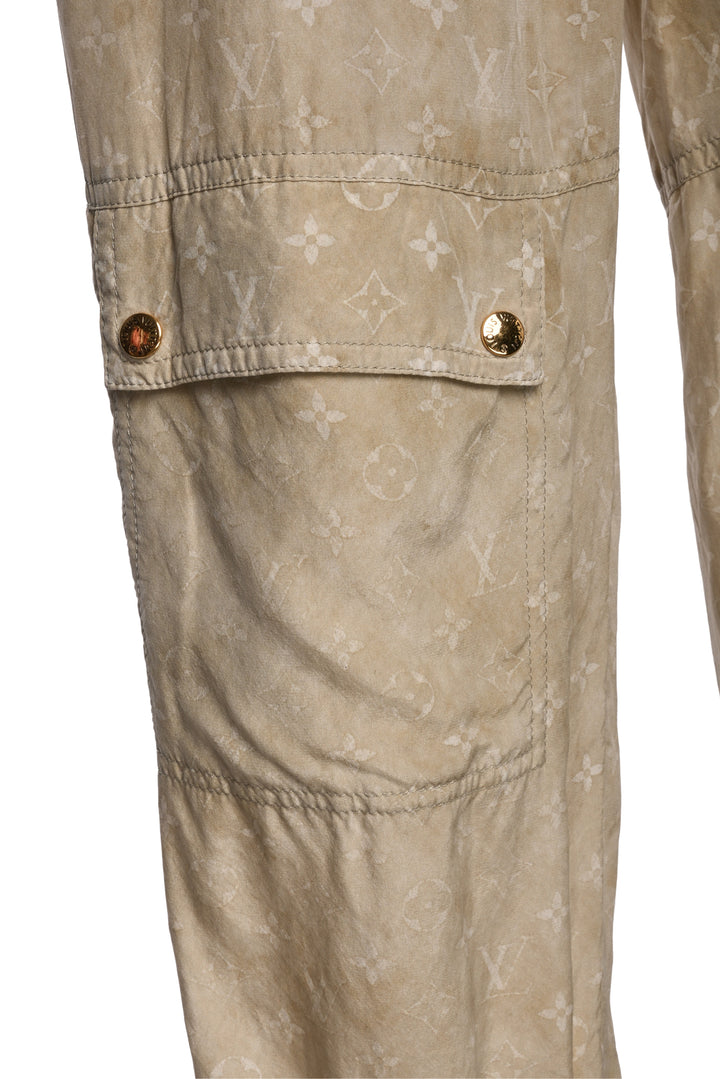 Louis Vuitton Size 34 Monogram Cloud Silk Lounge Pants