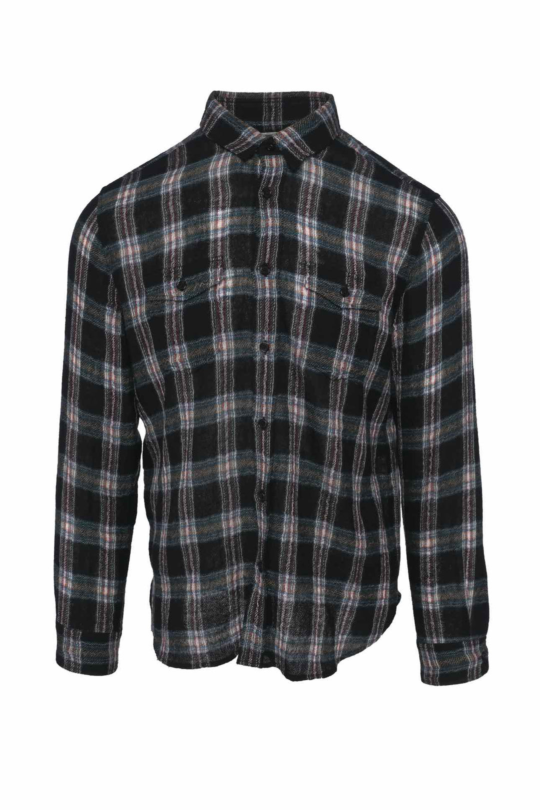 Saint Laurent Size XS Men's 2018 Wool Plaid Shirt Long Sleeve