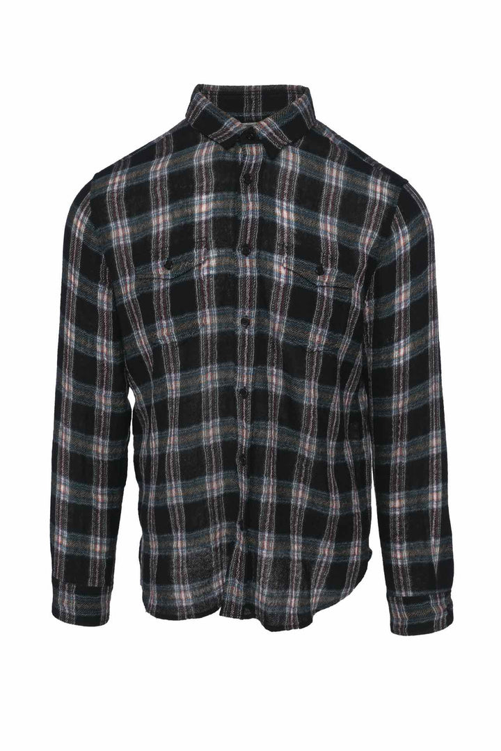 Saint Laurent Size XS Men's 2018 Wool Plaid Shirt Long Sleeve