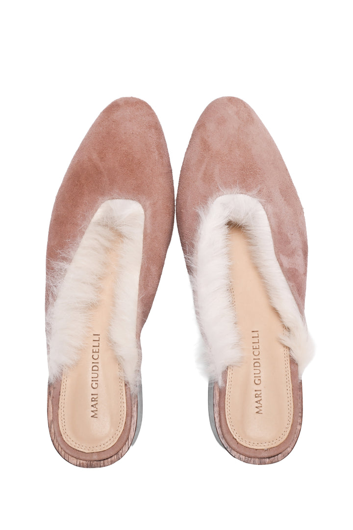 Mari Giudicelli Size 39 Fur Lined Leblon Mules