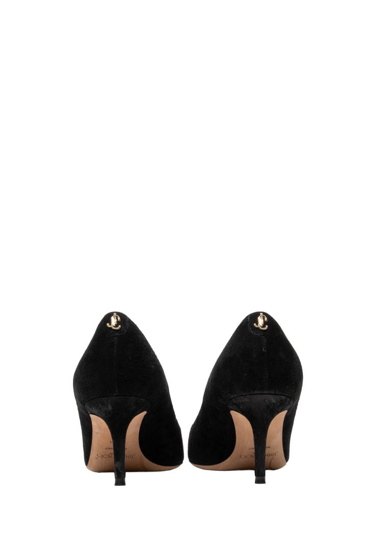 Jimmy Choo Size 38.5 Love 65 Black Suede Pointed Toe Pumps
