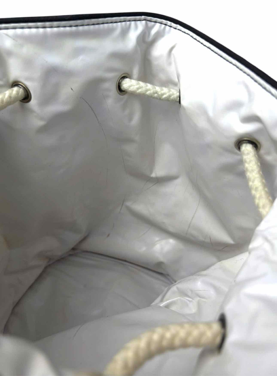 Chanel Soleil Drawstring Fabric Bucket Bag Purse