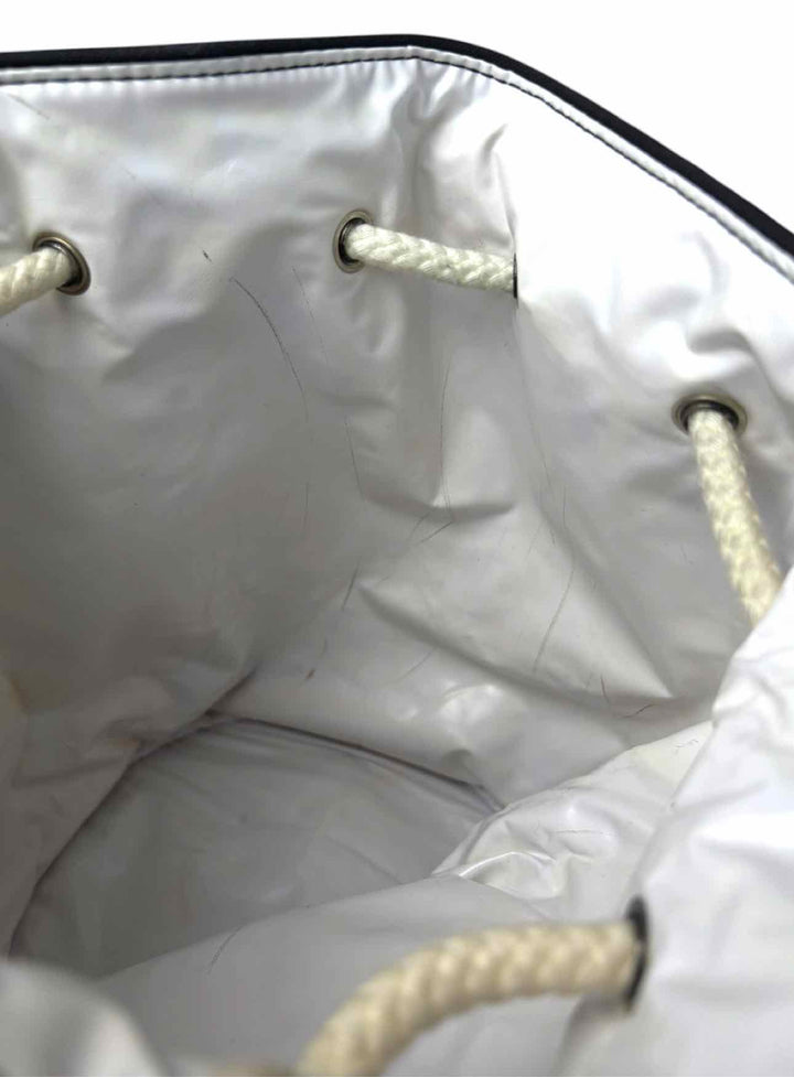 Chanel Soleil Drawstring Fabric Bucket Bag Purse
