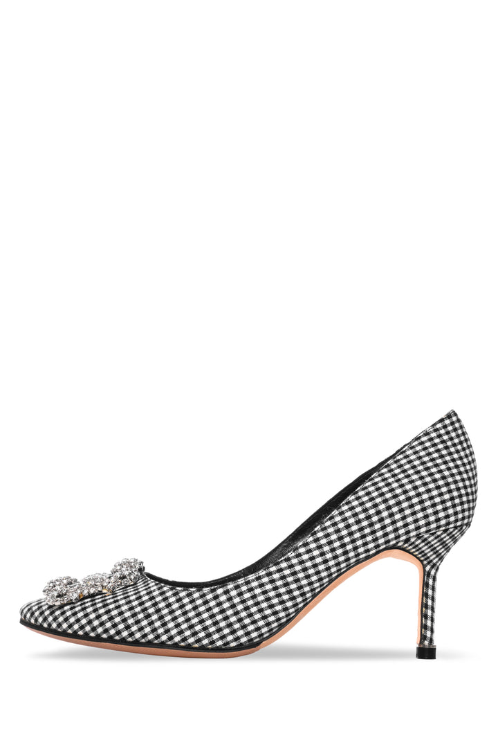 Manolo Blahnik Size 37.5 Hangisi Gingham Pumps