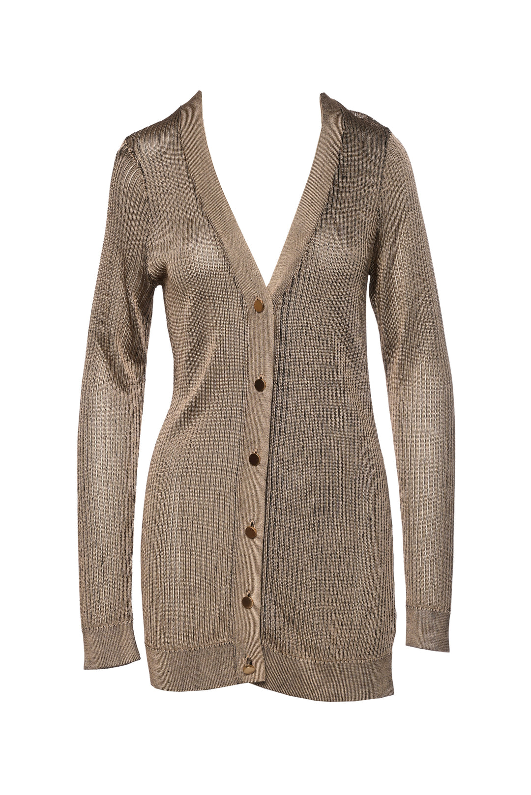 L'Agence Size M Metallic Long Cardigan