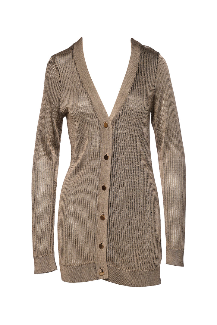 L'Agence Size M Metallic Long Cardigan