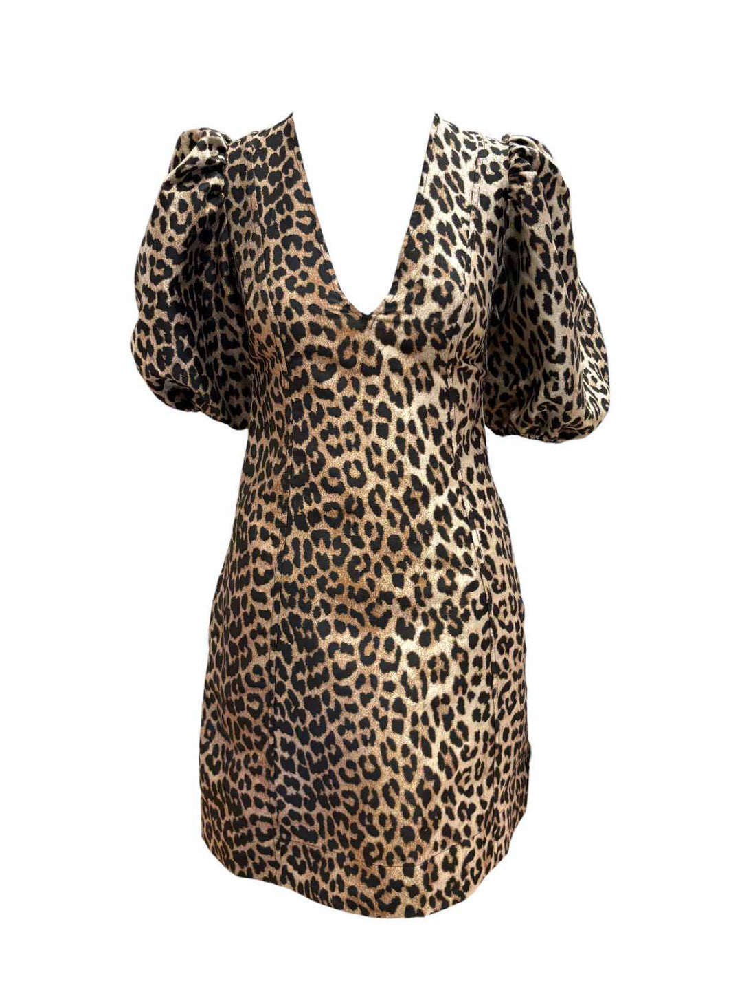 Ganni Size 32 Leopard Print Dress