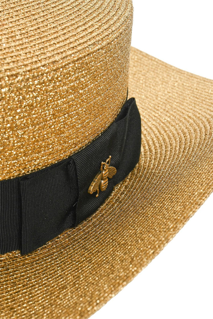Gucci Size M Grosgrain Ribbon Woven Sparkle Hat