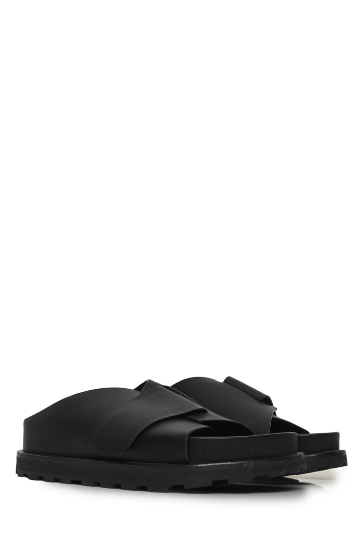 Jil Sander Size 39 Platform Leather Slides