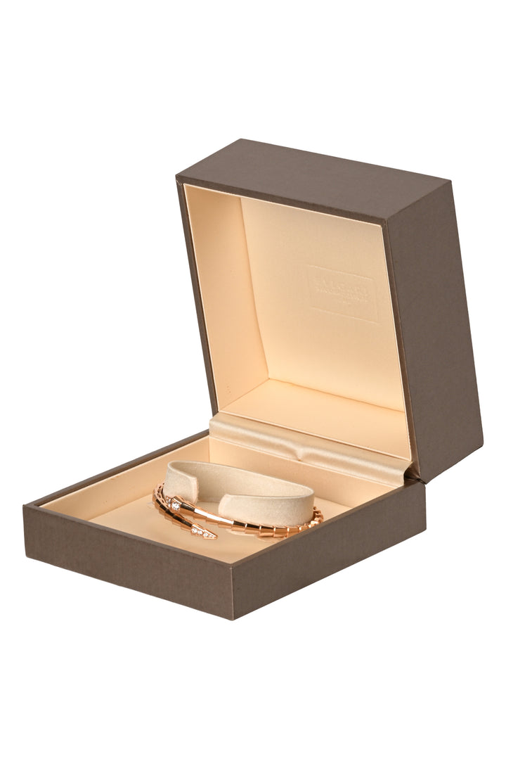 Bvlgari 18K Rose Gold & Diamonds Serpenti Viper Bracelet