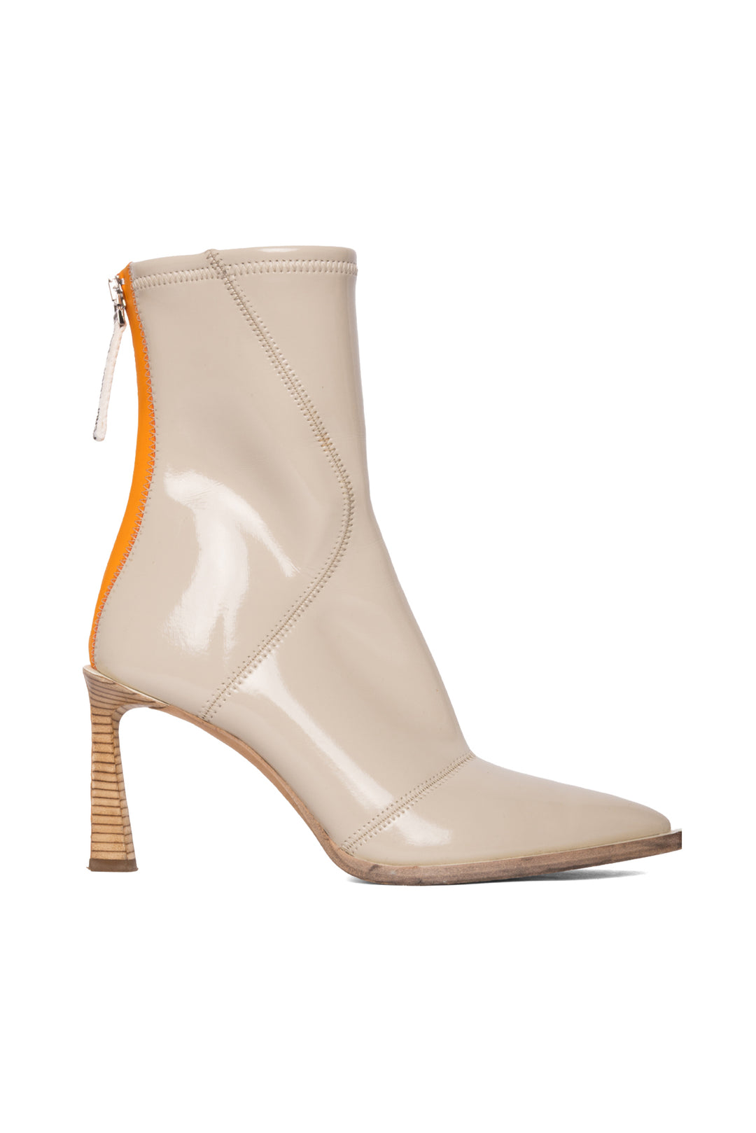 Fendi Size 38.5 Patent Leather Sock Ankle Boots